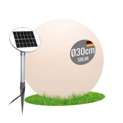 Obrázek 8 seasons Design Shining Globe solární kulové svítidlo Ø 30 cm, bílé, vč. solárního modulu a LED světelného zdroje v teplé bílé barvě, lampa pro venkovní i vnitřní použití