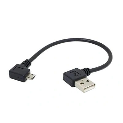 Obrázek System S Micro USB kabel 90 stupňů vpravo Gewin doplněk úhlový konektor K 2.0 Typ A (Male) datový nabíjecí cca 19 cm