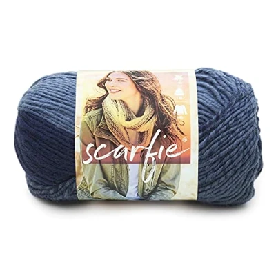 Obrázek Lion Brand Yarn Scarfie pletací příze pro šály One Size Denim/Námořnická modrá