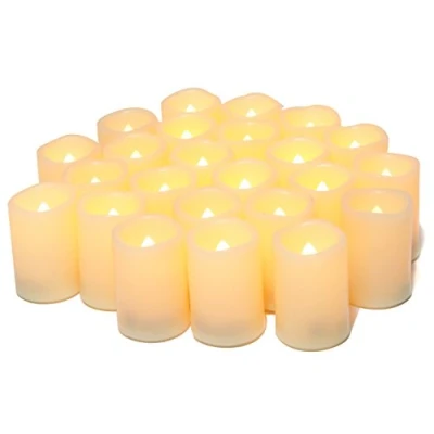 Obrázek 24 Stück 5cm LED Teelichter Kerzen mit Batterie, Elektrische Flammenlos Votivkerzen, Flackernd Flamme für Outdoor Party Garten Halloween Weihnachten Hochzeits Deko