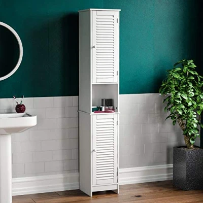 Obrázek Bath Vida Liana Badezimmerschrank Schrank querrolladentüren Boden Stehend Tallboy Einheit, weiß