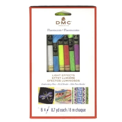 Obrázek DMC Světelné efekty, zubní niť, 8,7 m, 6 kusů, fluorescenční