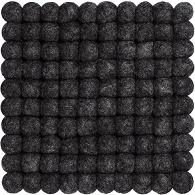 Obrázek myfelt Hugo podložka pod hrnce, střižní vlna, antracit, 20 x 2 cm