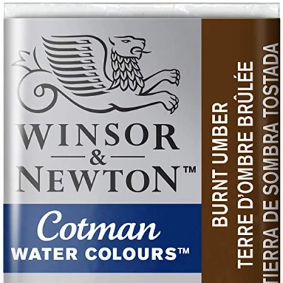Obrázek Winsor &amp; Newton 0301076 Cotman barva akvarel 1/2 misky, dobrá průhlednost, vynikající tónovací síla a dobré malířské vlastnosti, vypálený Umber