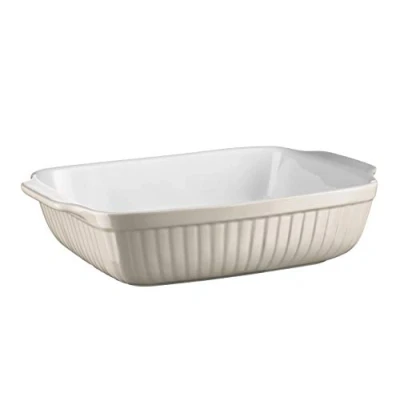 Obrázek Mäser 931501 série Kitchen Time, obdélníková forma na zapékání, ideální také pro lasagne, jako pečicí a tvar tiramisu, hranatý odolný proti poškrábání řezu, 33 x 24 8 cm, keramika, šedá