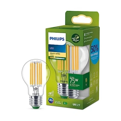 Obrázek Ultra účinná žárovka Philips LED Classic E27 (75 W), s teplým bílým světlem, energeticky úsporná dlouhou užitnou životností, třída energetické účinnosti A