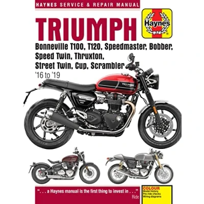 Obrázek Triumph Bonneville T100, T120, Speedmaster, Bobber, Speed Twin, Thruxton, Street Cup, Scrambler (16 až 19): 16 19 (Haynes Service &amp; Repair Manual, 6401)