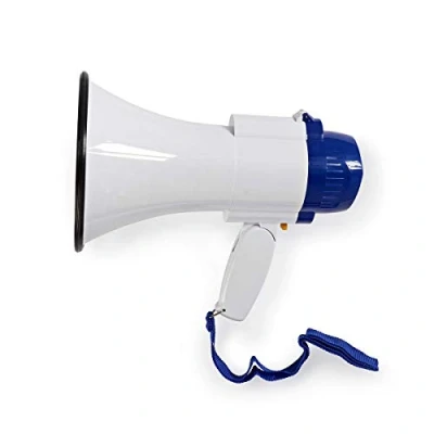 Obrázek NEDIS Megaphon Maximale Reichweite: 250 m Lautstärke Regler: Bis zu 115 dB Eingebautes Mikrofon Eingebaute Sirene Aufnahmefunktion Blau/Weiss