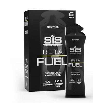 Obrázek Science in Sport Beta Fuel gel 6 x 60 ml nearomatizovaný vysokoenergetické sacharidy se 40 g sacharidů, snadno stravitelný Energy pro optimální výkon