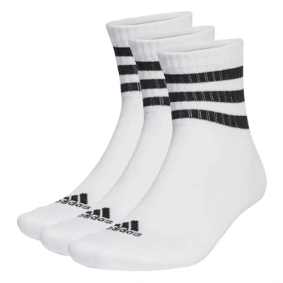 Obrázek adidas Unisex 3 stripes Cushioned Sportswear Mid cut Socks páry kotníkových ponožek (3 kusy v balení)