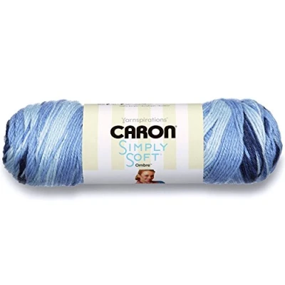 Obrázek Caron Simply Soft Ombre příze, cca 141 g, avokádový s přechodem barev Sat Blue Jeans