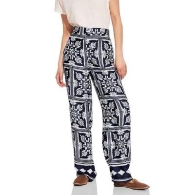 Obrázek STREET ONE Damen A377582 Satin Print Hose, deep Blue, 40W x 30L