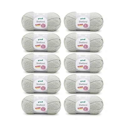 Obrázek Gründl Shetland vlna (módní a měkká pletací příze z 80 % polyakryl 20 vlny, 100 g/170 m, tloušťka jehlic: 7 8, 10 x g), mech melanž, 55 40 cm