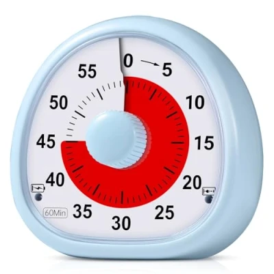 Obrázek Diboniur Visueller Timer Kinder Wiederaufladbar, 60 Minuten Countdown Timer, Schreibtisch Kinder, Zeitmanagement Werkzeug für Küche, Klassenzimmer, Besprechungen (Blau)