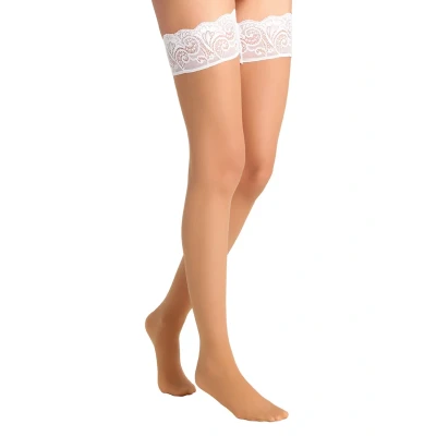 Obrázek Falke MATT Deluxe 20 Denier STAY UPS Transparent Nadkolenky, Ženy, Velikost: 35 37, Powder/champagne