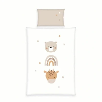 Obrázek Herding babybest Little Friends povlečení, povlak na polštář 40 x 60 cm s hotelovým přehozem, povlečení 100 135 cm, se zipem, 100% bavlna/renforcé, Twin