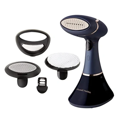 Obrázek Russell Hobbs parní hladítko [vítěz testu] žehlička Multi Steam Genie Pro Aroma (1800 W, 32 g/min pára, cestovní vč. 3 nástavců: oblečení, závěsy, čalouněný nábytek) 28041 56