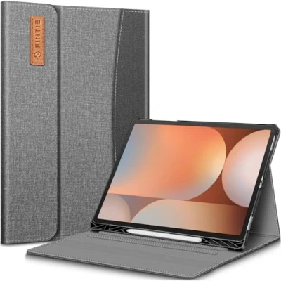 Obrázek Fintie pouzdro pro Samsung Galaxy Tab S10+ Plus/S9 FE+ Plus/S9+ Plus 12,4&quot; tablet, ochranné S multiúhlovým pohledem, Pen držák a přihrádka na dokumenty, tmavě šedé
