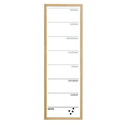 Obrázek Bi Office MM71418230 7 Tage Wochenplaner mit Notiztafel, MDF Rahmen lackierter Stahl, 90 x 30 cm großer, eichenfarben