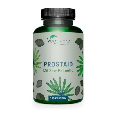 Obrázek Komplex PROSTATA Vegavero® 180 vysokých dávek kapslí s extraktem z palmových pil, dýňovými semínky, kopřivou a dalšími veganské bez přísad