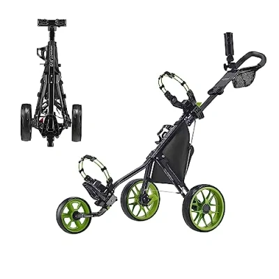 Obrázek CaddyTek Unisex CaddyLite 11.5 V3 Grün Golf Push Cart, černý/Lime