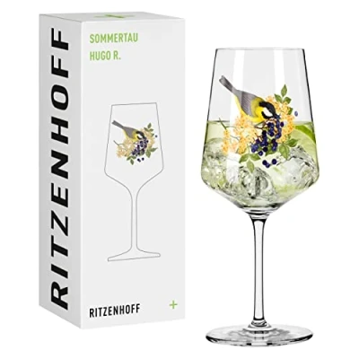 Obrázek RITZENHOFF 2931015 sklenice Hugo 500 ml na aperitif Série Sommertau Motiv 15 s ptákem barevný Made in Germany