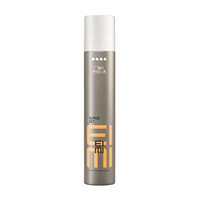 Obrázek Wella EIMI Super Set lak na vlasy fixační sprej pro extra silné, spolehlivé držení s UV ochrannou recepturou a ochranou před vlhkostí teplem 1 x 300 ml