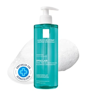 Obrázek La Roche Posay Mikropeelingový čisticí gel, na obličej a tělo, pro znečištěnou, mastnou pleť, jemně exfoliující, s LHA, kyselinou salicylovou, glycerin zinek, 400 ml