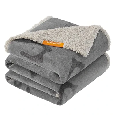 Obrázek Feandrea Vodotěsná deka pro psy, sherpa fleece domácí mazlíčky středně velké a kočky, 152 x 127 cm, XL, lze prát v pračce, ochrana oboustranného potahu na pohovku, šedá
