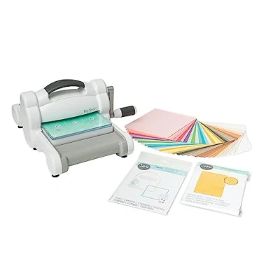 Obrázek Sizzix Big Shot startovací sada pro ruční děrování a ražení (6 palců) výroba karet, tvoření papíru, scrapbooking, šablony více, bílá/šedá, jednotná velikost