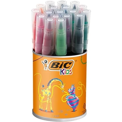 Obrázek BIC Kids fixy Kid Couleur XL, na malování ve 12 omyvatelných barvách, se silnou špičkou, v kartonovém pouzdře, od 5 let