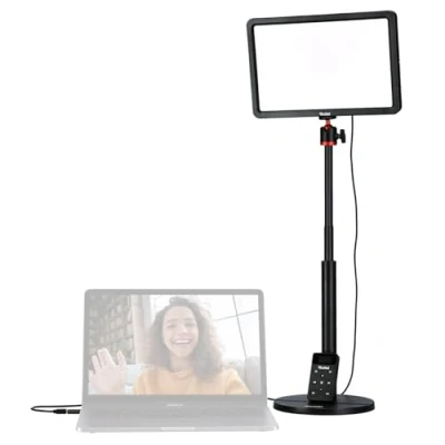 Obrázek Rollei Lumis Key Light, LED video světlo vč. stolního stativu a dálkového ovládání na kabelu. Velká dvoubarevná stolní lampa se 192 stmívatelnými (96 teplá bílá + 96 studená bílá)