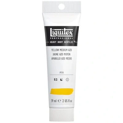 Obrázek Liquitex 1045412 Professional Heavy Body akrylová barva v umělecké kvalitě s vynikající stálostí na světle máslové konzistenci, 59 ml tuba středně žlutá Azo