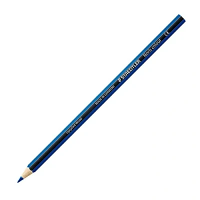Obrázek STAEDTLER Pastelky Noris colour, modré, protiskluzový měkký povrch, vysoká odolnost proti zlomení, vyrobeno z Upcycled Wood, intenzivní barvy, šestihranný formát, 12 modrých barevných tužek, 185 3