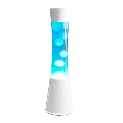 Obrázek Fisura lávová lampa modrá a bílá základna, kapalina s náhradní žárovkou Rozměry: 11 x 39,5 centimetrů.