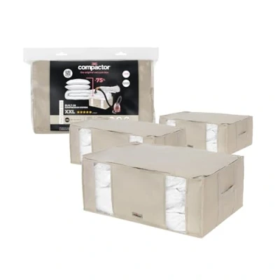 Obrázek Compactor RAN8790 platzsparende halbstarre Vakuumbeutel im 3er Set, Größe XXL, 210 l, 20 Life Serie, Beige