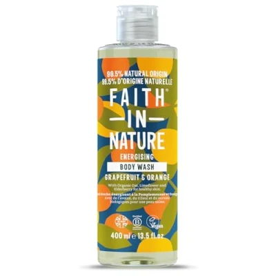Obrázek Faith In Nature Přírodní grapefruitový pomerančový sprchový gel, oživující, veganský a bez pokusů na zvířatech, SLS nebo parabenů, 400 ml