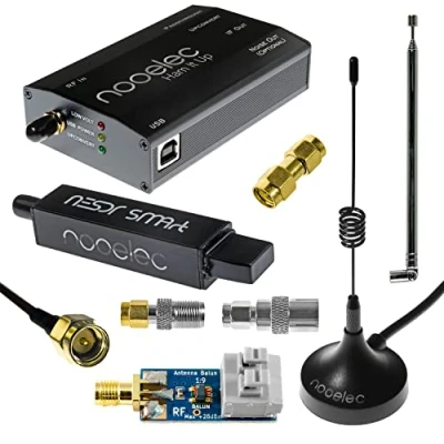 Obrázek NooElec NESDR SMArt HF Bundle: 100kHz 1.7GHz Softwaredefiniertes Funkgerät für HF/UHF/VHF einschließlich RTL SDR, konfektionierter Ham It Up Upconverter, Balun, Adapter und Kabel