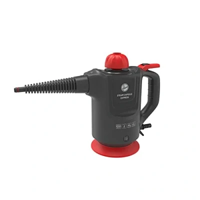 Obrázek Hoover SGE1000 Dampfreiniger, Trockendampf für Textilien, Nassdampf harte Oberflächen, umfangreiches Zubehör, 1000 W, 4 bar, Tank 0,37 l, 20 min, 5 m Kabel, Rot, Titan und Rot