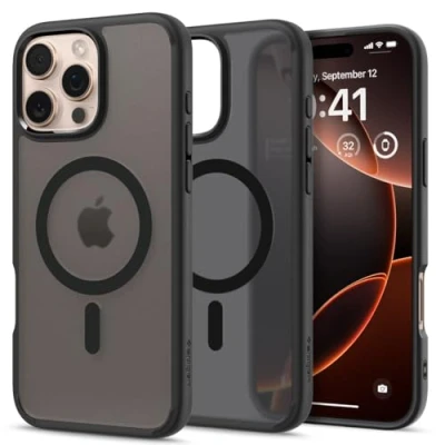 Obrázek Spigen Pro iPhone 16 Max pouzdro [vylepšená tloušťka magnetu] Ultra Hybrid MagFit Case na mobil kompatibilní s MagSafe Frost Black