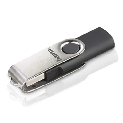 Obrázek Hama 128 GB USB flash disk 2.0 datový (15 MB/s přenos dat, s očkem pro upevnění na kroužek klíče, paměťový disk, Memory Stick z kovu, vhodné Windows/MacBook) stříbrný