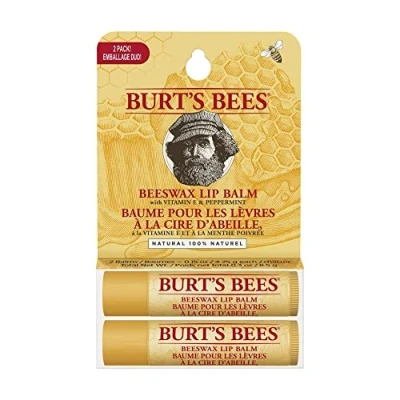 Obrázek Burt&#039;s Bees 100% přírodní, hydratační balzám na rty ve výhodném balení po 2 kusech, včelí vosk, tuby v blistrovém obalu, 8,5 g