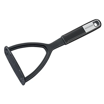 Obrázek Fackelmann Šťouchadlo na brambory 26 cm SENSE, pěchovadlo ovoce a zeleninu z plastu, protiskluzová rukojeť Soft Touch, pro potažené pánve hrnce (barva: stříbrná/černá), množství: 1 kus