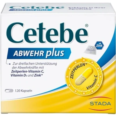 Obrázek Cetebe Obrana plus doplněk stravy pro trojnásobnou podporu obranyschopnosti s perlami vitamín C, vitamin D a zinek 1 x 120 kapslí