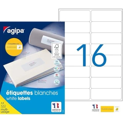Obrázek agipa 118985 Universal Etiketten, 99,1 x 33,9 mm, weiß