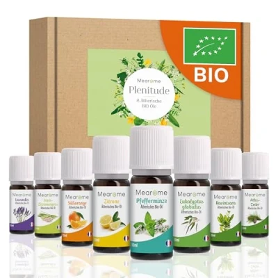 Obrázek Sada éterických olejů s bio certifikací vonný olej čistý 100% přírodní, aromatický difuzér Ravintsara Lavendin mátový olej, citrón eukalyptový sladký pomerančový aromaterapie, nápad na