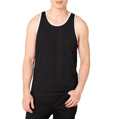 Obrázek Amazon Essentials Herren Tanktop, Schmale Passform, Schwarz/Weiß, XL