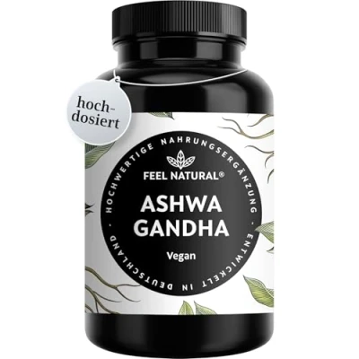 Obrázek Ashwagandha 120 veganských kapslí 600 mg kořene v denní dávce optimální dávkování, bez zbytečných přísad vyvinuto Německu a laboratorně testováno