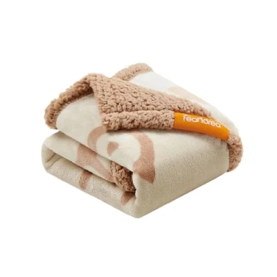 Obrázek Feandrea vodotěsná deka pro psy, sherpa fleece domácí mazlíčky malé kočky, 73 x 63 cm, S, lze prát v pračce, ochrana oboustranného potahu na pohovku, béžová PPB029K01