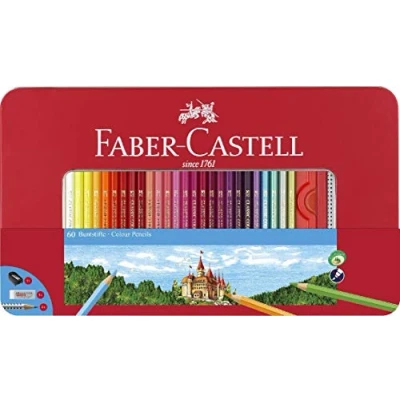 Obrázek FABER CASTELL 115894 hexagonální pastelka, 60 ks, kovové pouzdro